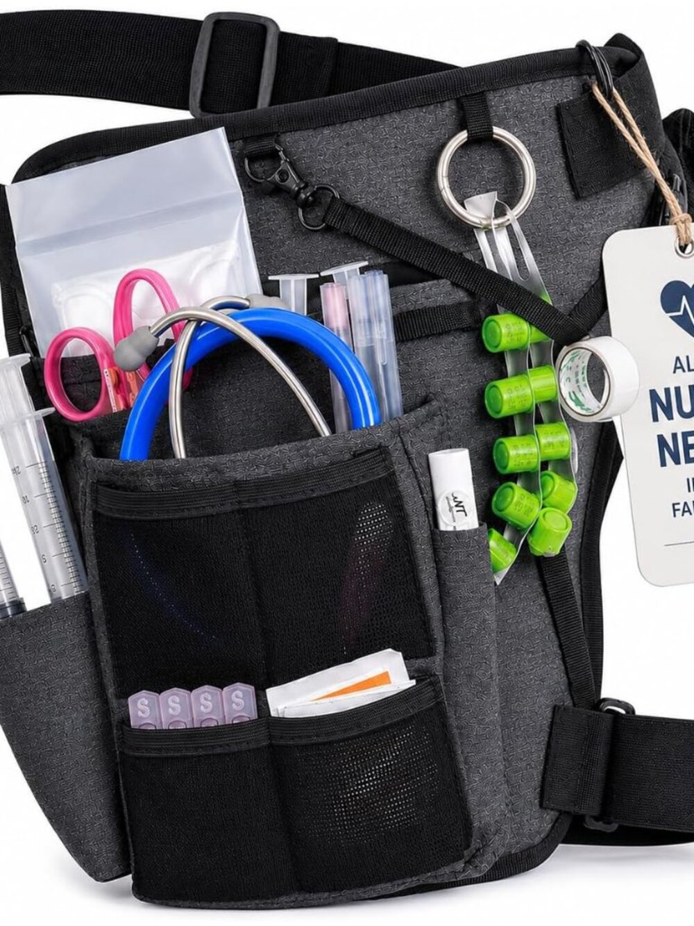 Nursing Tools Nurse Fanny Pack with Elastic Leg Band – Nursing Waist Bag Organiz